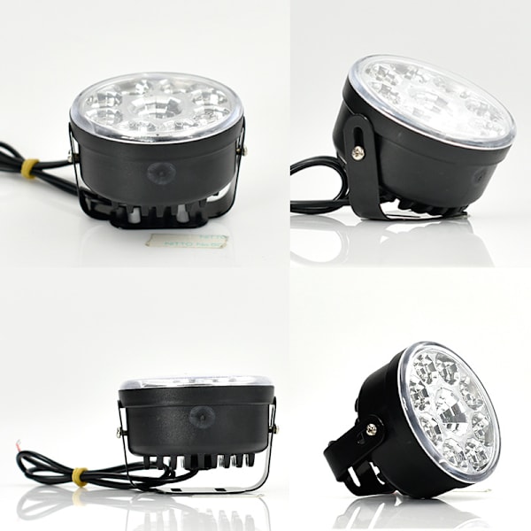2-delt rund 9LED dagslys kørelys bil universal LED