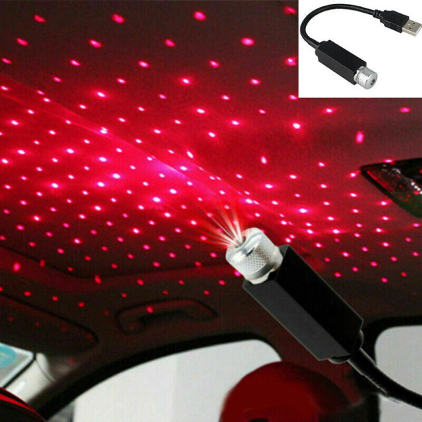 USB Car Interior Roof Atmosphere Light LED Romatic Projector Star