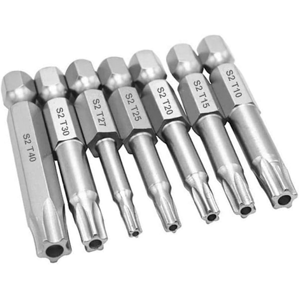 Hex Skaft Torx Stjerne 5-Punkts Bit Skruetrækker T10-T40 Magnetisk Sikker