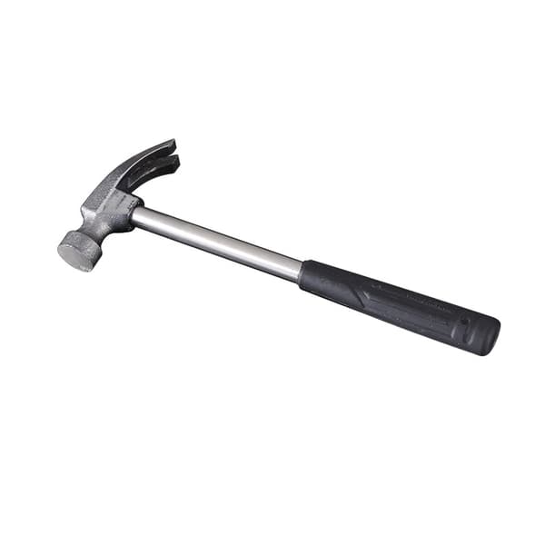 Sporet hammer med buet stålhode og glassfiberhåndtak