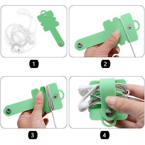 4 kpl Kuulokkeiden johdon järjestäjäpidike, Earbuds-hihnan pidike, He