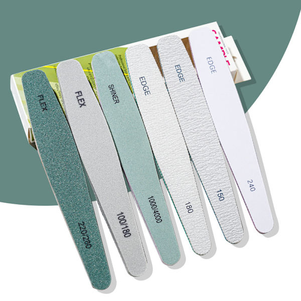 6 st/ask Sorterade Nagelfilar, Dubbelsidiga Nagelfilar Po