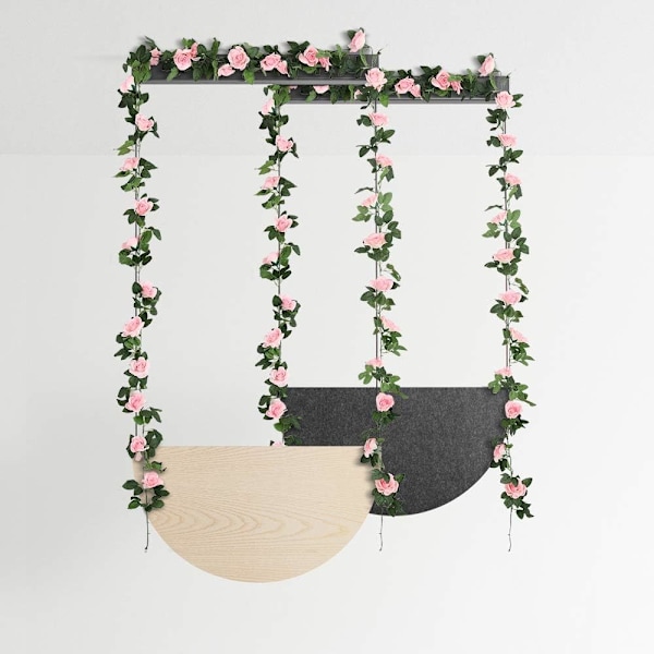 2 Pak 7,2ft Kunstige Falske Rose Girlander Vines Hængende Silke Flow