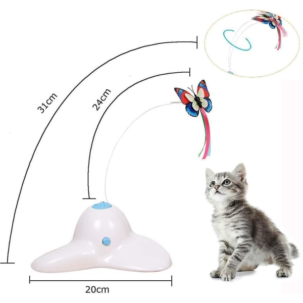 Fjärilsleksak Feifei för Katt, Elektrisk Interaktiv 360 Graders Rotation
