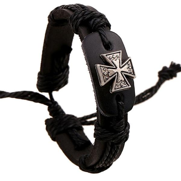 Armband med antikt romerskt kors i legering, handflätat, hyllvariant