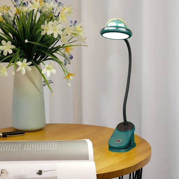 Klipslampe til børn, USB-opladelig LED-klipslæselampe