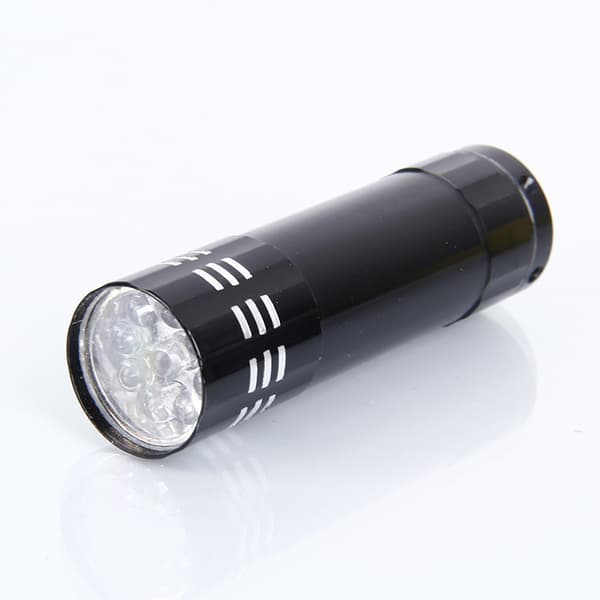 （Musta）Taskulamppu 9LED Mini Alumiini Taskulamppu Taskulamppu Taskulamppu Valo Fo