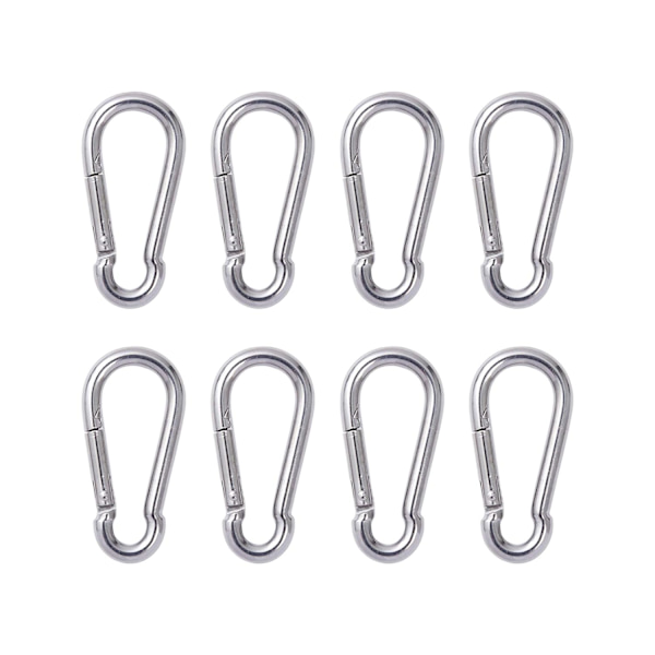8-pack Stålkarbinhakar - Tunga Snabblänkar Nyckelring, Metall C