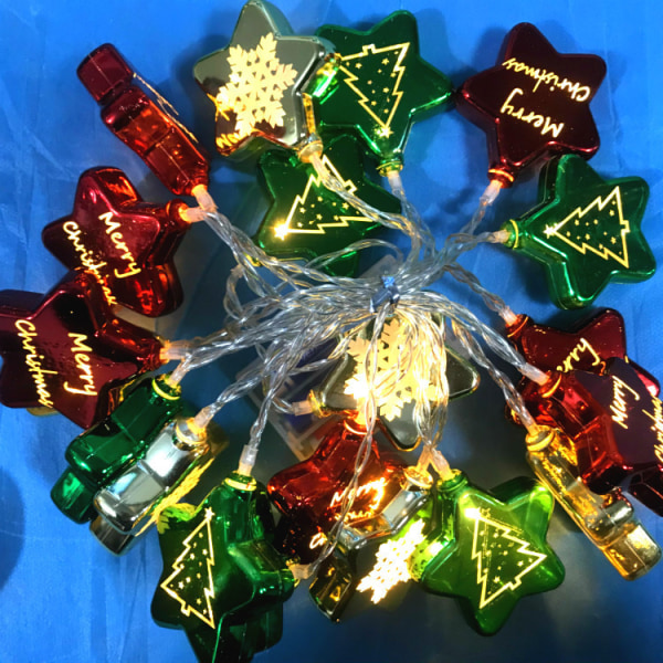 Julelys LED pyntlys fargerike juletrepenn