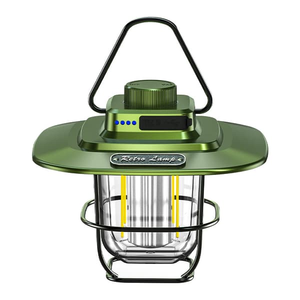 Grön utomhusatmosfär campinglampa typ-c laddningsbar kamera