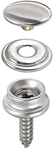 20-pack skruvbara tryckknappar, rostfritt stål - 3-delad DXGHC
