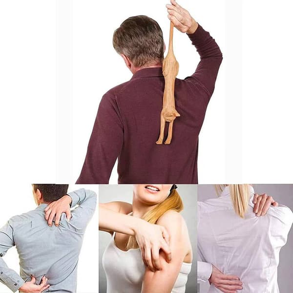 Rolig Träkattformad Ryggkliar med Långt Handtag
