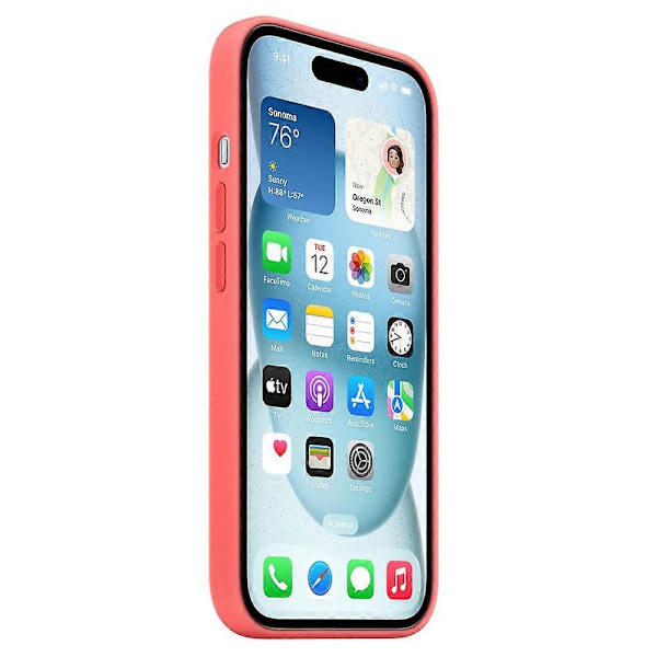 Case for iPhone 15 Plus Compatible with MagSafe Liquid Silicone Phone Case [Induction Popover] Deep Pink,AB