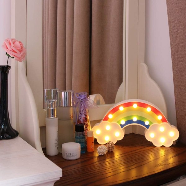 Söt batteridriven regnbågsformad LED sänglampa för barn Ro