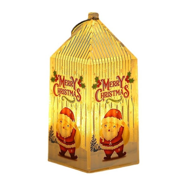 Jul Led Lantern Light, Liten Bærbar Flameless Lantern For