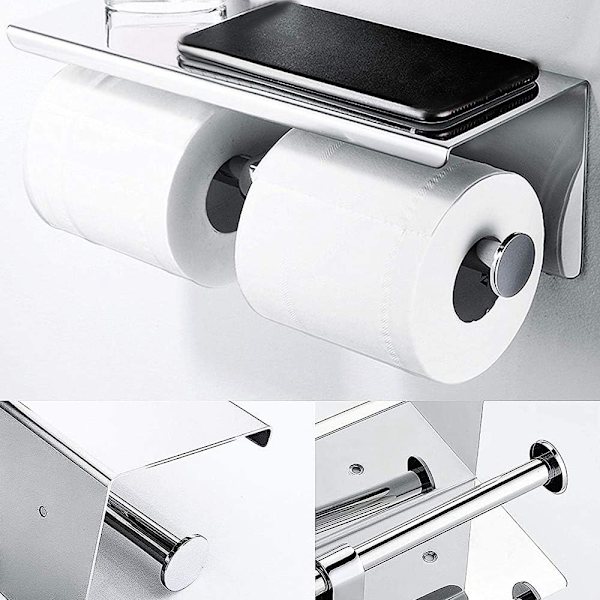 Kaksois-WC-paperiteline hyllyllä, kaksoisrullalle