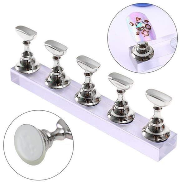 2-pack Akryl Naglar DIY Nagelkonst Display Stativ Träning Finger