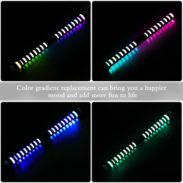 2 LED-valaistu pyörivää kynää, liukumaton pinnoite, viihteeseen