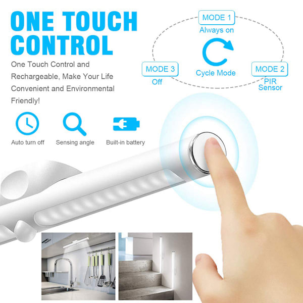 Smart Human Sense Light, Uppladdningsbar, Oändligt Dimbar, Touch