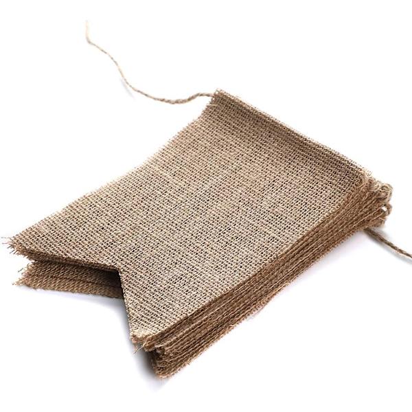 24 Burlap-bannere, dekorativ bunting perfekt til bryllupper, baby