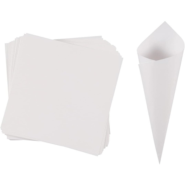 30 stk. Kraftpapir Bryllupskonfetti Kegler, Papirkegler Rose Blomst