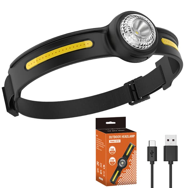 Privat model ny silikone COB forlygte 270 graders spotlight USB