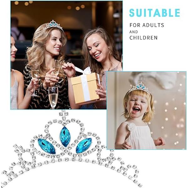 2 kpl Prinsessan kruunu hiusnauha tytön tiara hiusnauha tiara Rhin