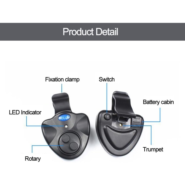 Känslig Elektronisk Detektor Fiskespö Beteslarm Ljudgivare med
