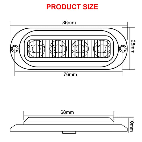 10x 4-LED Gröna Sidomarkeringar för Trailer, Lastbil, Husbil, Vattenfordon
