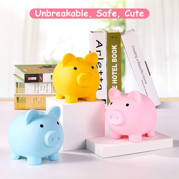 Sparebøsse, Rosa, Uknuselig Plast Pengeboks, Myntboks for Gi