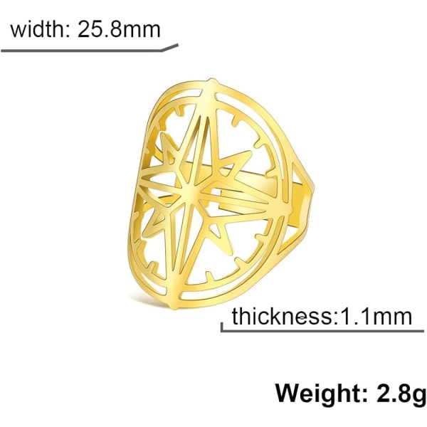 Nordstjerne Ring for Kvinner og Jenter - Polaris Stjerne Astrologi Justerbar