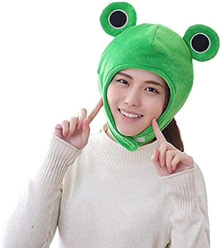 Søt Pluss Frog Hatt Scarf Cap Ører Vinter Ski Full Hatt Hodeplagg