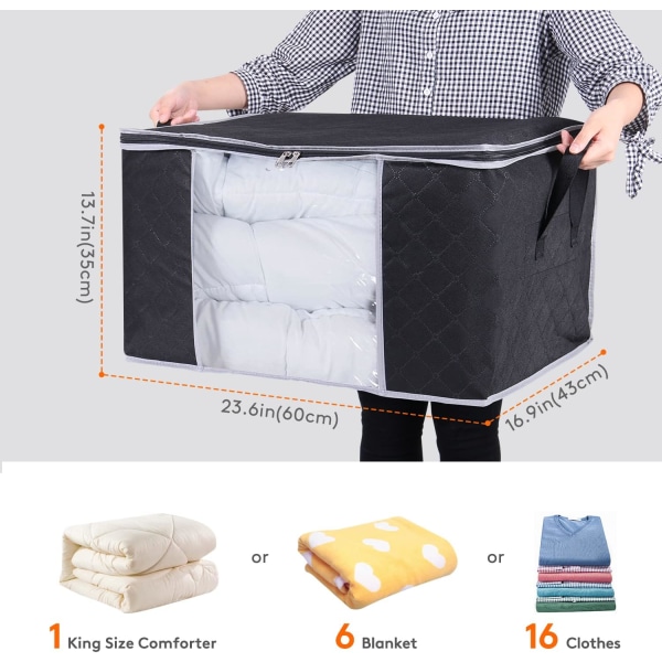 Large Capacity Clothes Storage Bag Organizer with Reinforced Hand