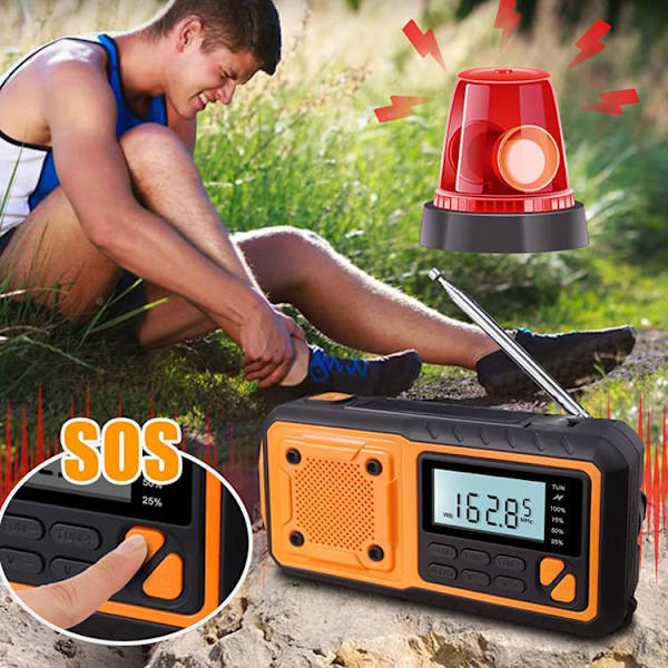 Bärbar Dynamo Överlevnadsradio, Bärbar Batteridriven Radio w