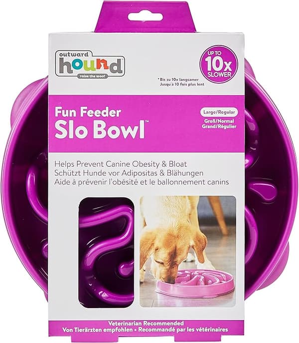 Anti-glutton langsom madskål til hunde - størrelse M/mini - lilla DXGHC