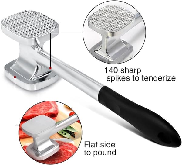 28cm Kødkøller Dobbeltsidet Kødkøller Hårdt Aluminium