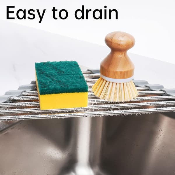Triangelformad Rullbar Dish Drying Rack för Hörn av Diskho, Liten och Vikbar