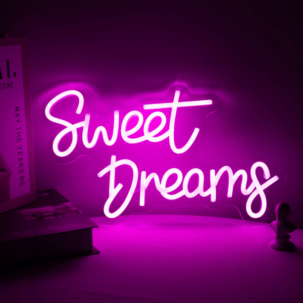 Neonvalo seinäkoristeluun, vaaleanpunainen LED-valokyltti Letter Dream Neon S