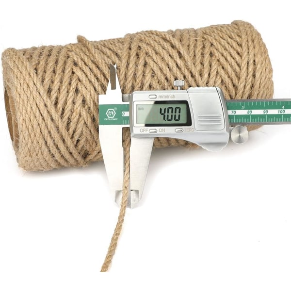Jutegarn Rep 4mm - 50 Meter - Hampa Rep för DIY, Trädgård, H