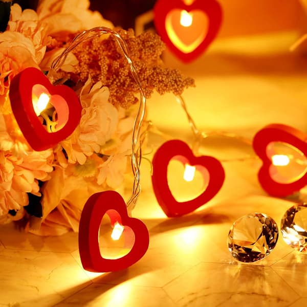 Valentinsdag Trehjerte Lyslenke LED Feelyss Hengende