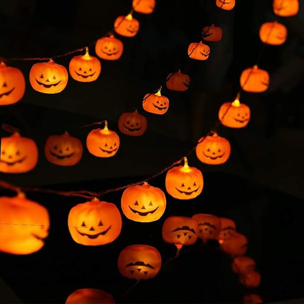 6CM Halloween lyskæde LED græskarlampe festlampe udendørs