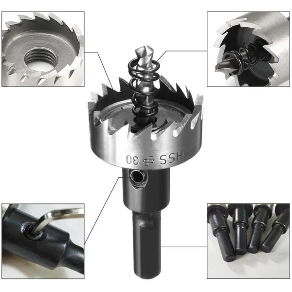 5 stk Hulsave Bor, Multi-tand Rustfrit Stål Metal Bor Bi