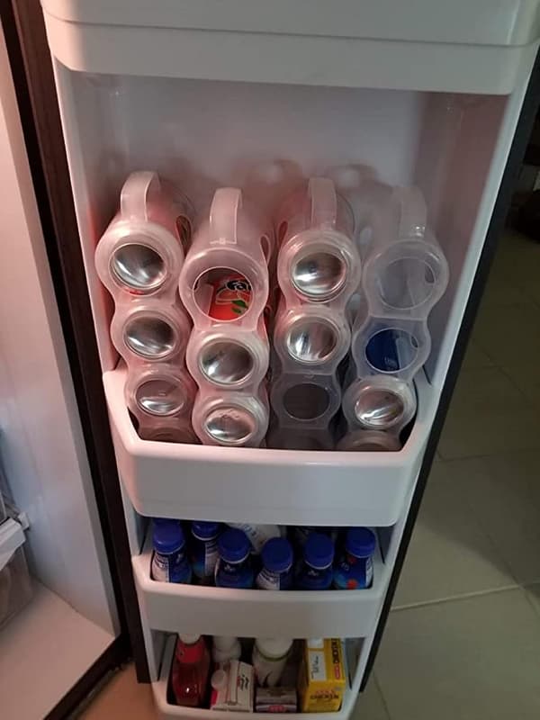 2 stycken bärbara burkorganisatörer för läsk, för kylskåp