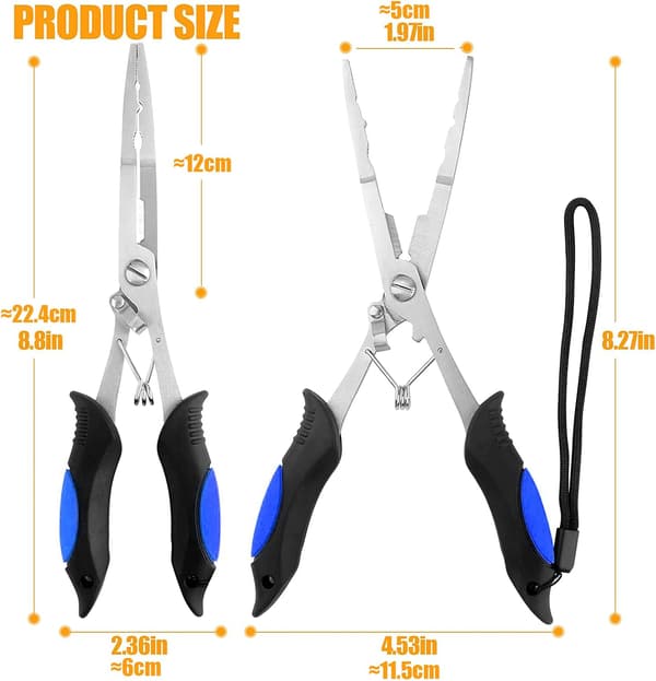 Fiskepliers i rustfritt stål, krokfjerner