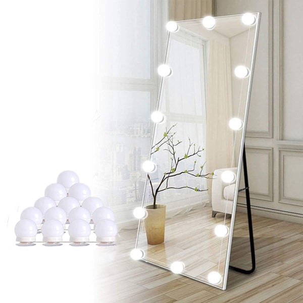 Sminkspegel LED-lampa för toalettbordsvägglampa, med 14