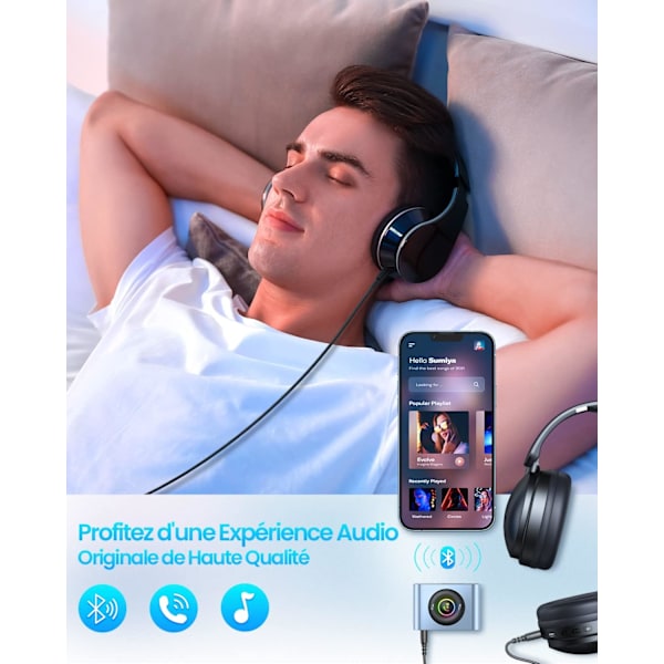 3,5 mm Jack Bluetooth-adapter, Bluetooth-mottaker for bil Handsfree DXGHC