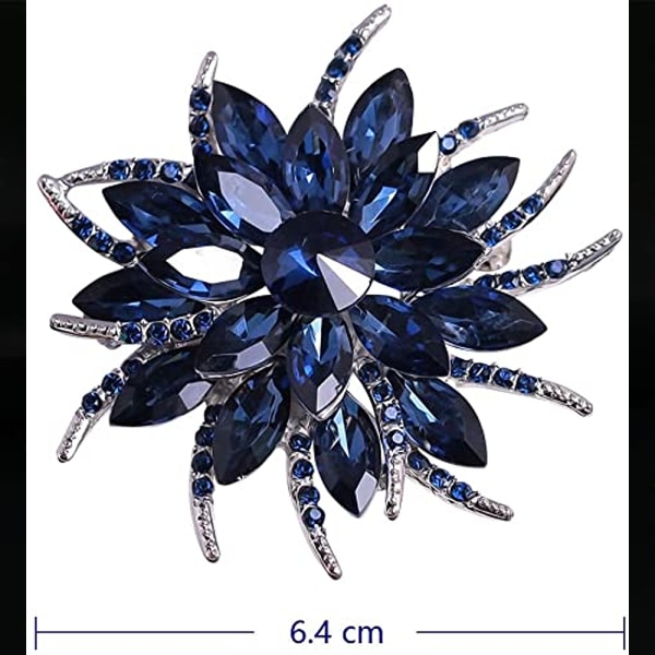 Blomma brosch brosch för kvinnor brudar skapade Crystal brosch blå