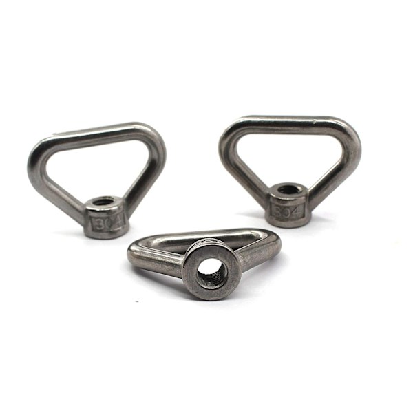 4 stk M8 Heavy Duty 304 Rustfritt Stål Trekantformet Øyenøtter