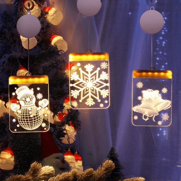 3-delt neonlys julepynt 2023 LED farvede lys Ch