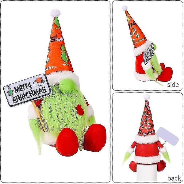 Grön jul Ansiktslös tomte dvärgdocka Juldekorationer DXGHC